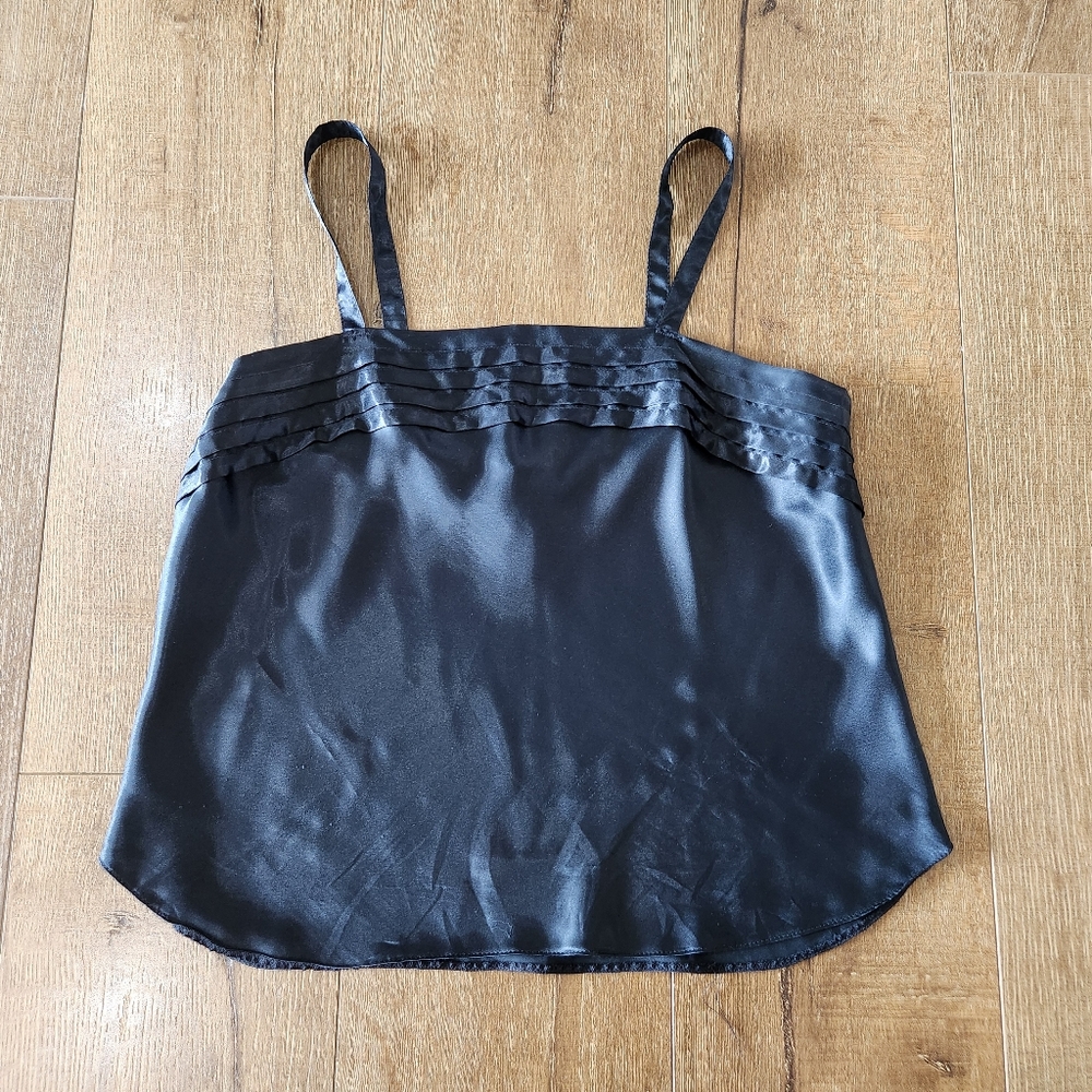 Vintage Indulgence black satin cami size 36 fairygoth whimsygoth coquette